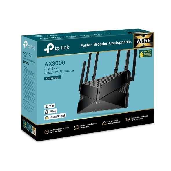  Router Wi-Fi 6 Gigabit AX3000 TP-Link Archer AX56 (US/EU) 