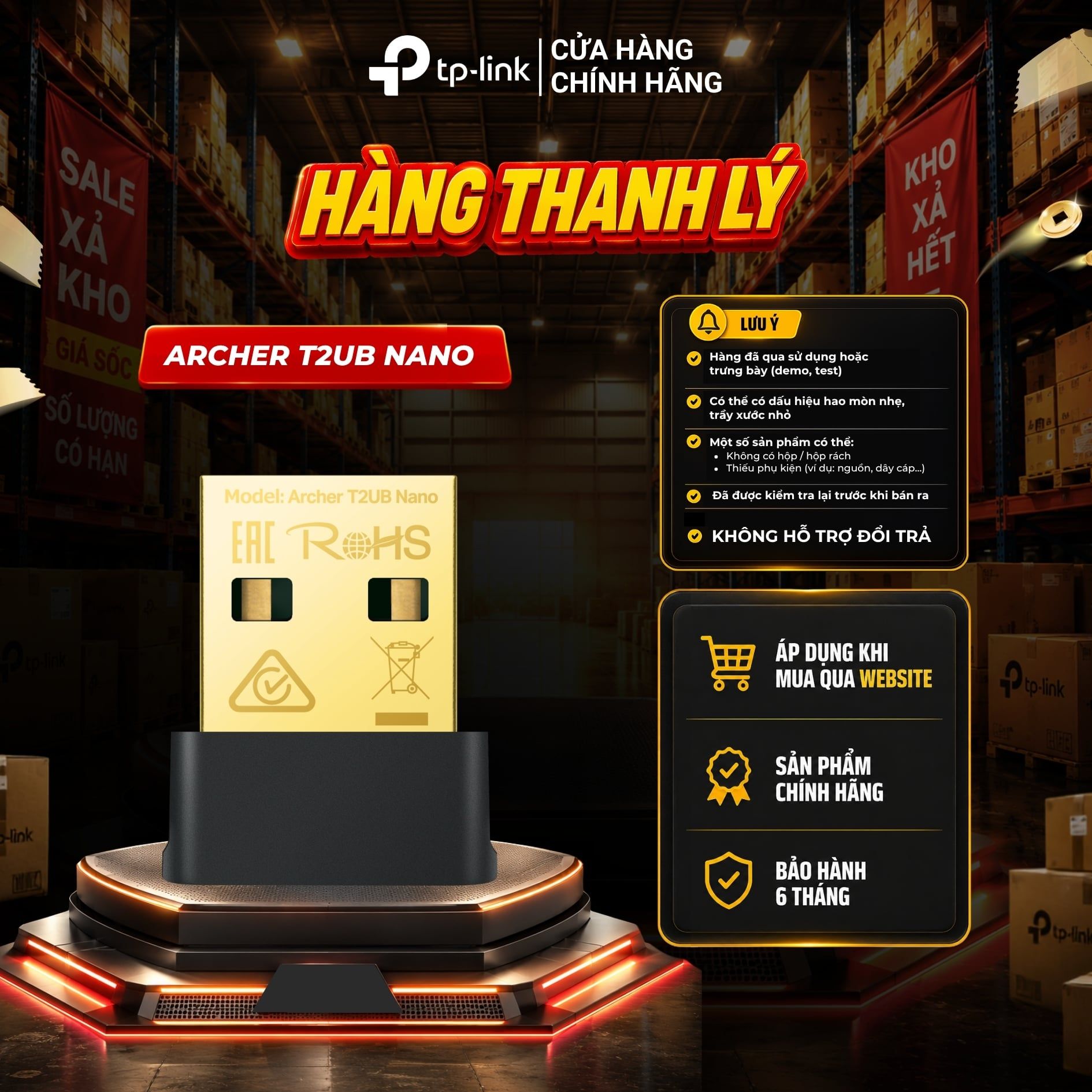  [HÀNG THANH LÝ] Bộ Chuyển Đổi USB Wi-Fi TP-Link Archer T2UB | Wi-Fi 5, Nano Bluetooth 4.2, 600Mbps 