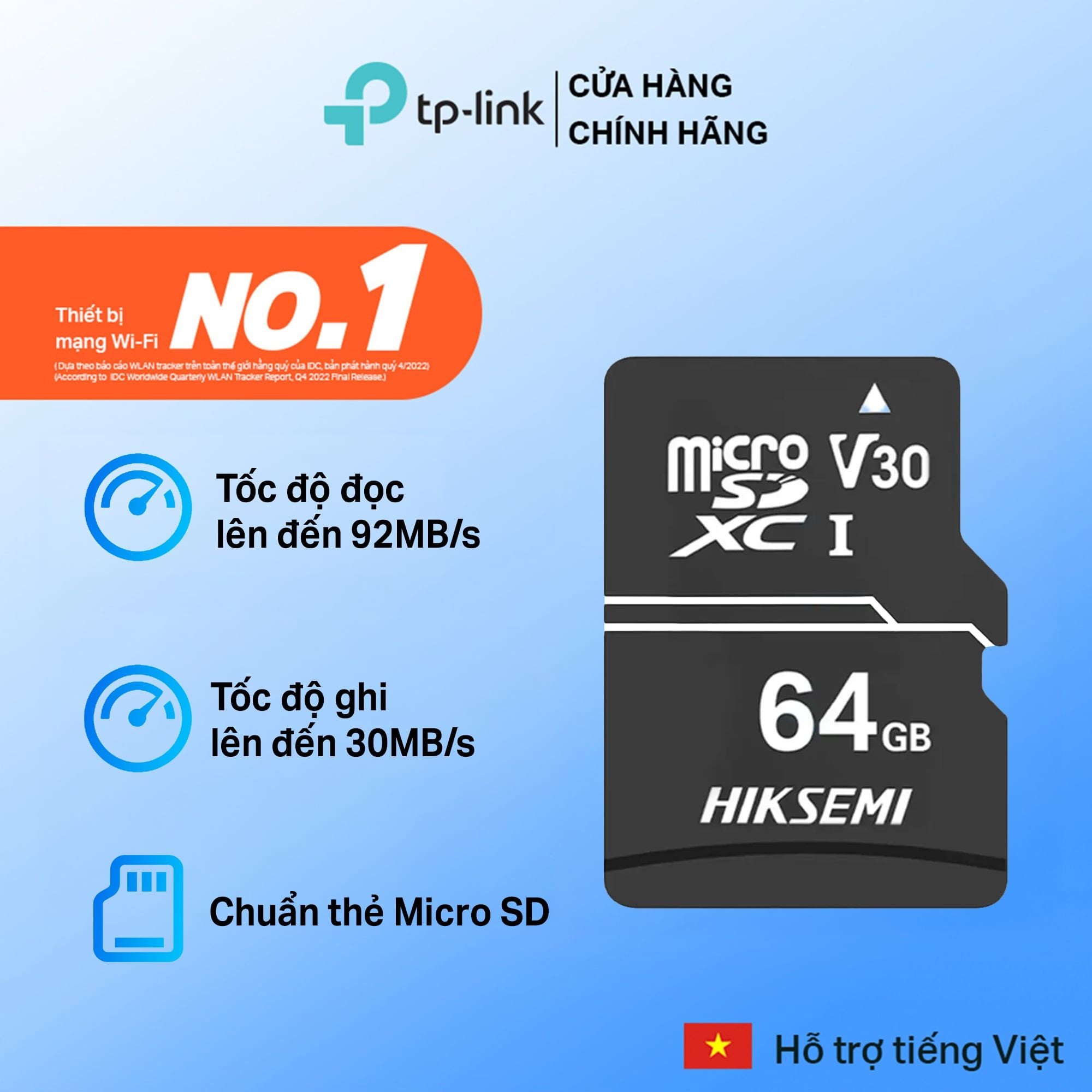  Thẻ nhớ lưu trữ Micro SD dung lượng 64GB HIKSEMI 