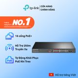 Switch Gắn Tủ Rack Mercusys MS118CP 16 cổng 10/100Mbps + 2 cổng Gigabit với 16 cổng PoE+ 