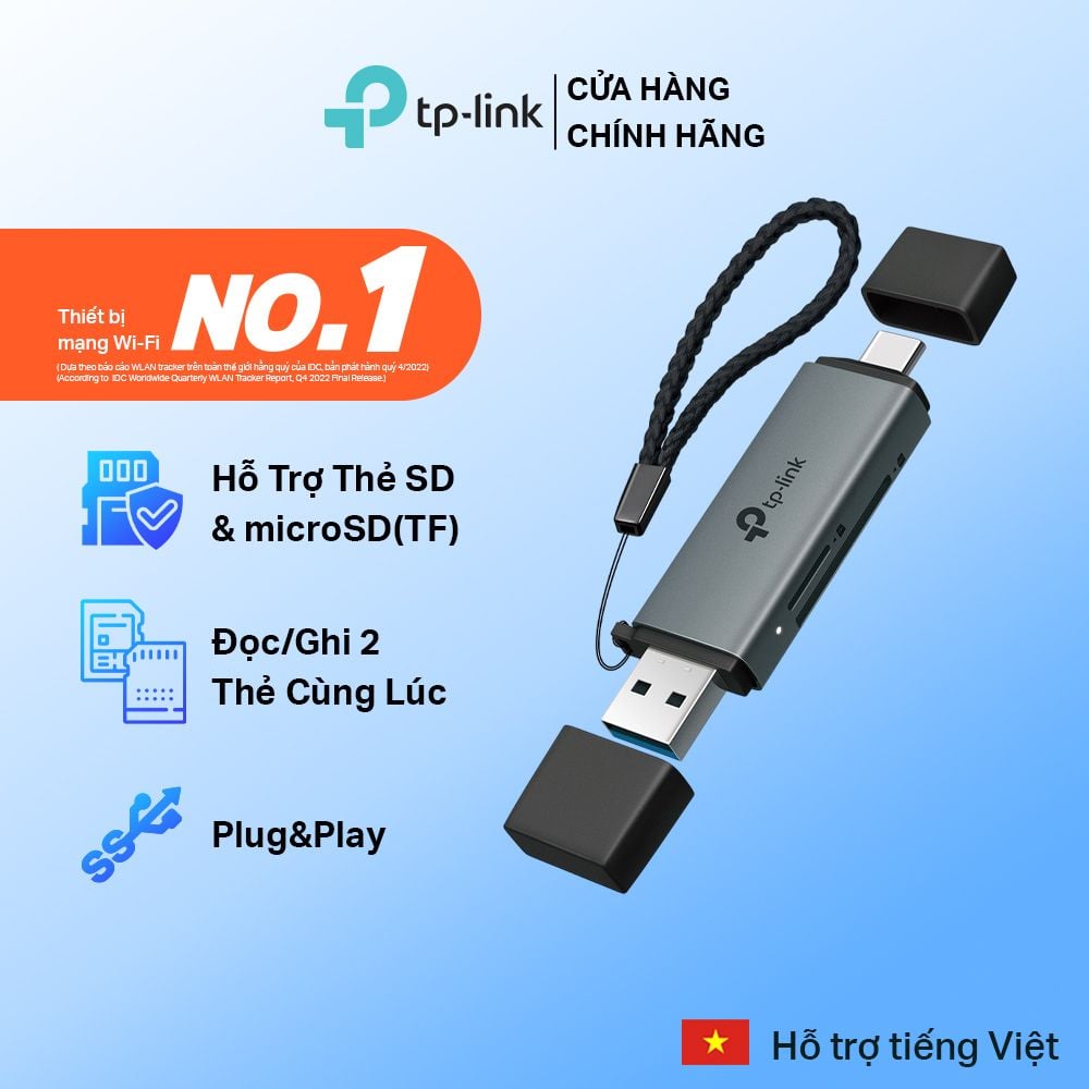  Đầu Đọc Thẻ TP-Link UA430D | USB 3.0 Type-C&A, Đọc Và Ghi Cùng Lúc, Chuẩn UHS-I 