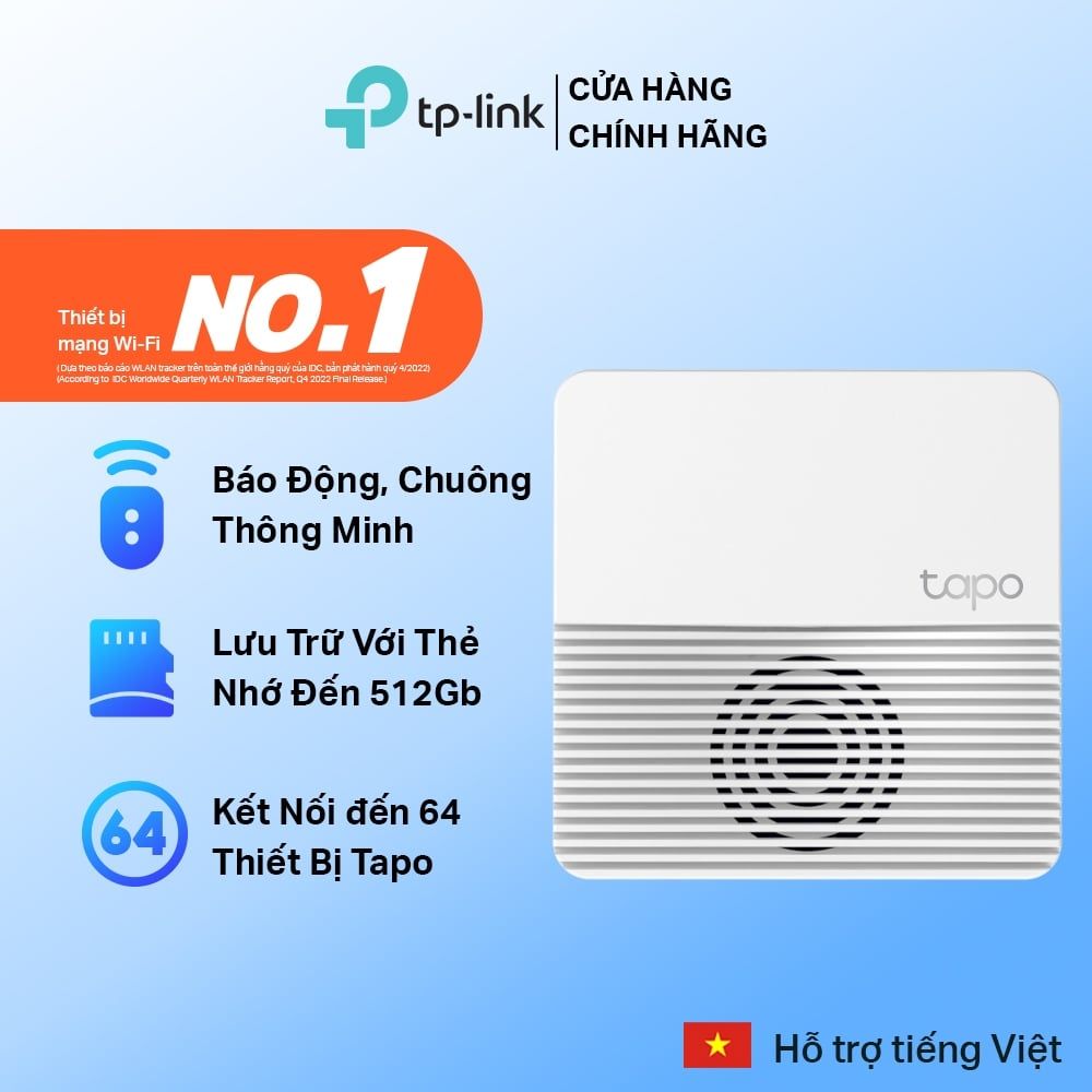  HUB Thông Minh TP-Link Tapo H200 Có Chuông Báo Tùy Chọn Nhạc, Điều Khiển Bằng Giọng Nói, Kết Nối Đến 64 Thiết Bị 