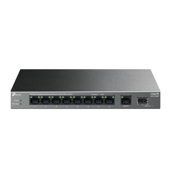 Switch TP-Link LS1210GP 10 Cổng Gigabit 8 Cổng PoE+ | Công Suất 61W, Truyền Xa 250m, Vỏ Kim Loại Bền Bỉ 