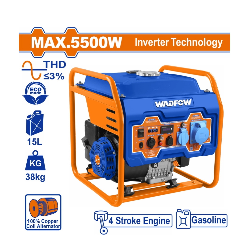  Máy Phát Điện Dùng Xăng Biến Tần 5500W WADFOW WGEAB08 