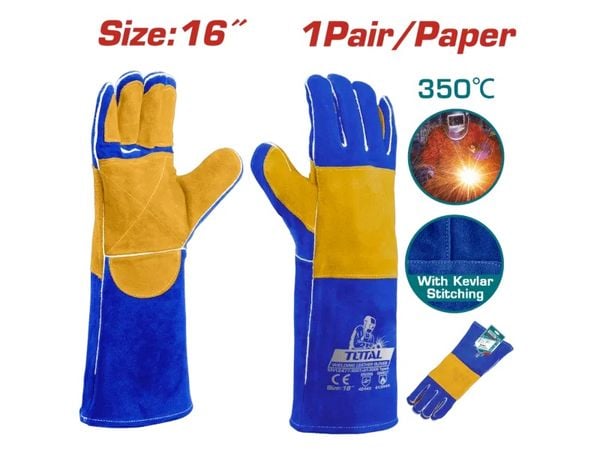  Găng Tay Vải Da Dùng Máy Hàn Total TSP15216 