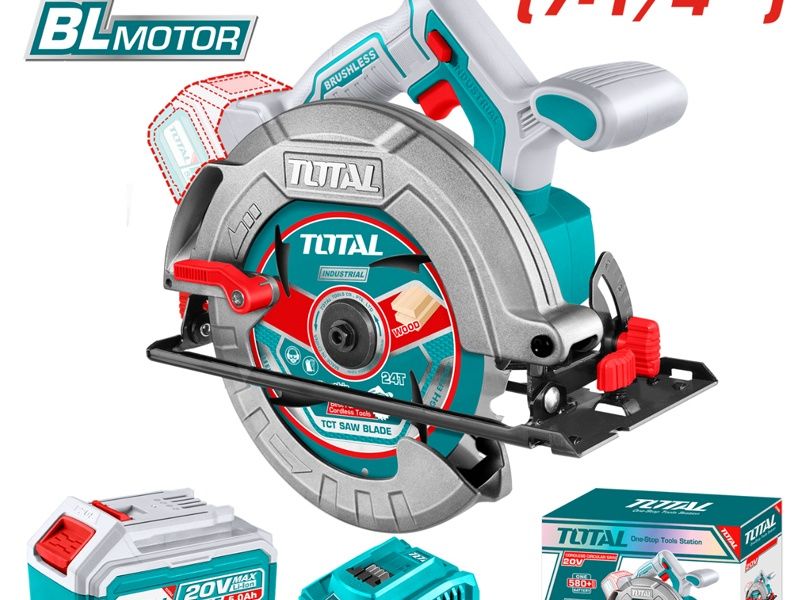  185mm Máy cưa đĩa dùng pin 20V Total TSLI18513 (1 Pin 5.0Ah, 1 Sạc) 