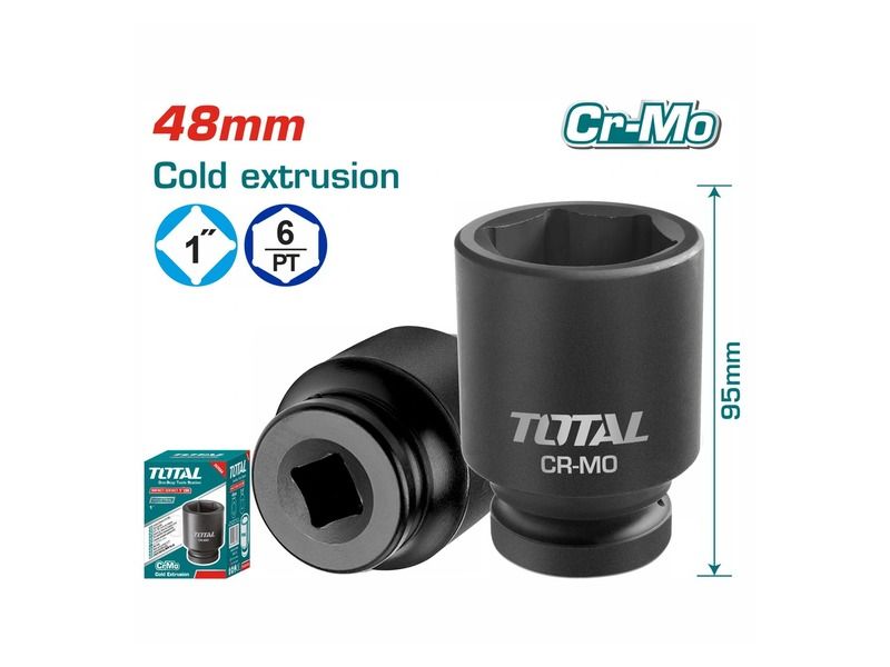  Đầu Tuýp đen Lục Giác Vuông 1 Inch 48mm Total THHISD0148L 