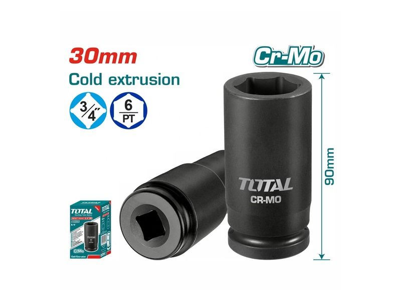  Đầu Tuýp Tác động 3/4inch 30mm Total THHISD3430L 