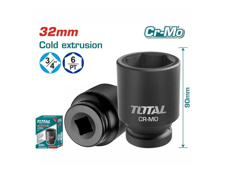  Đầu Tuýp Tác động 3/4inch 32mm Total THHISD3432L 