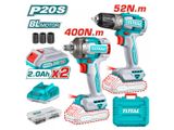  Combo máy khoan và máy vặn bu lông pin 20V Total TCKLI20271 (2 Pin 2.0Ah, 1 Sạc) 