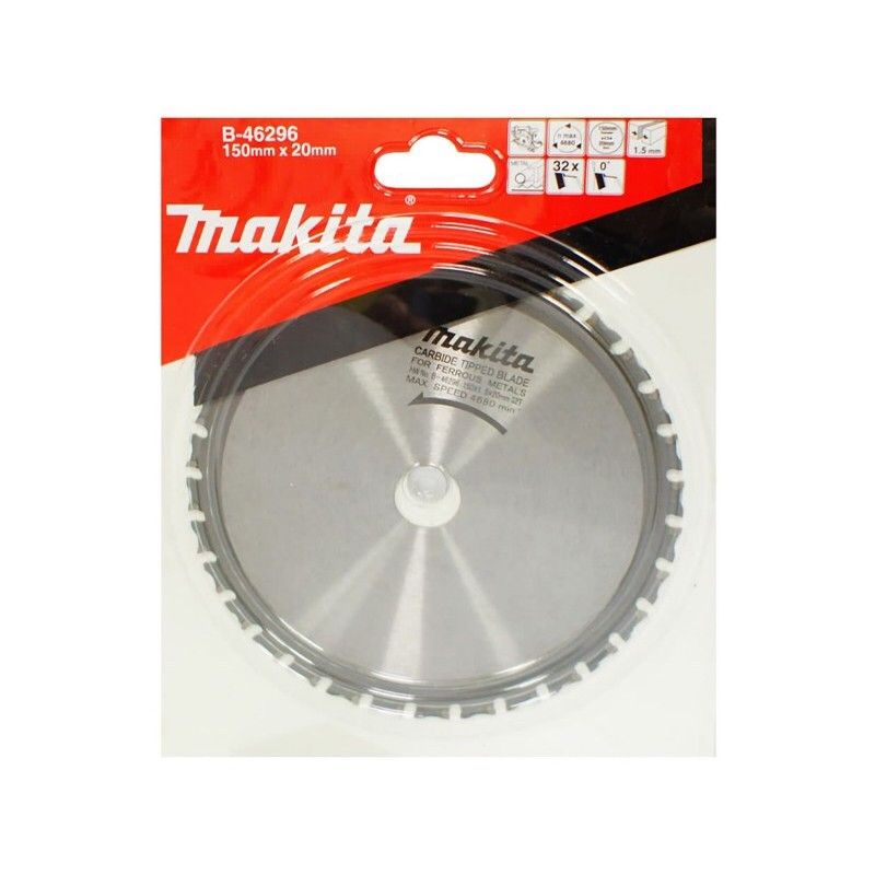  Đĩa Cưa Sắt Lưỡi Hợp Kim 32 Răng 150x20mm Makita B-46296 