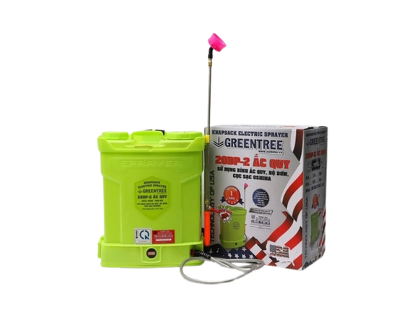  Bình Xịt Điện Greentree 20-DP 20 Lít 2 Bơm 12V12Ah 