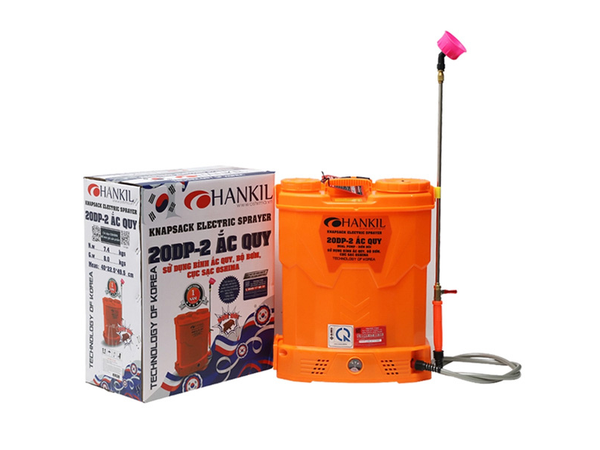  Bình Xịt Điện Hankil 20-DP 20 Lít 2 Bơm 12V12Ah 