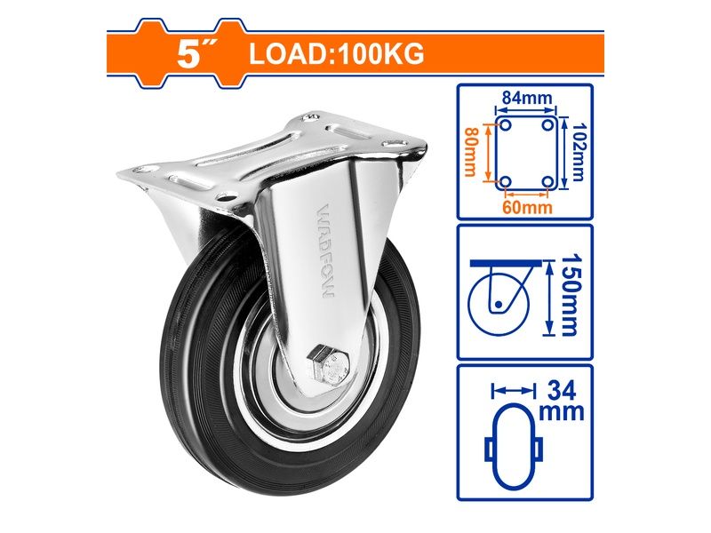  Bánh Xe Đẩy Cao Su Cố Định 5