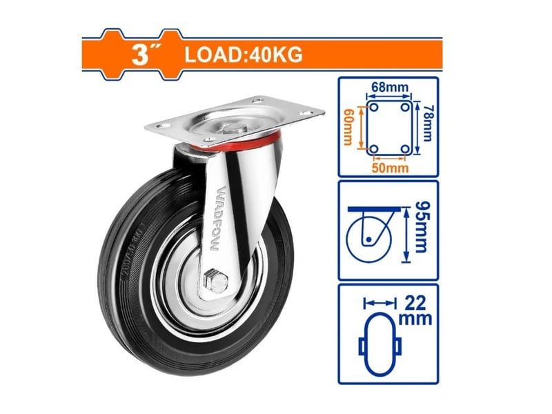  Bánh Xe Đẩy Cao Su Xoay 3
