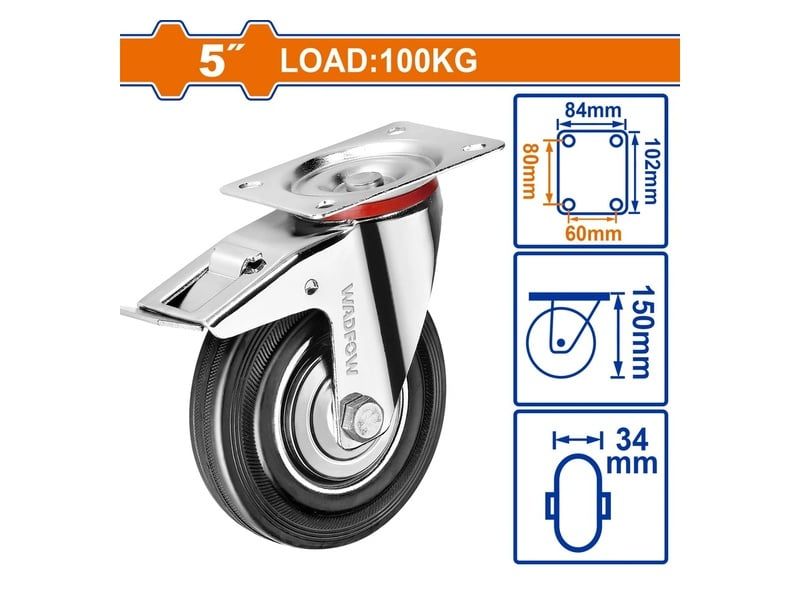  Bánh Xe Đẩy Cao Su Xoay 5