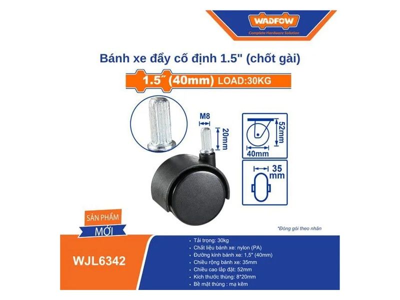  Bánh Xe Đẩy Cố Định 1.5