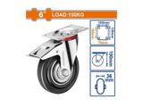  Bánh Xe Đẩy Thép + Cao Su Xoay 6
