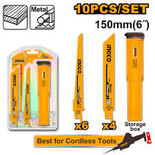  Bộ 10 lưỡi cưa kiếm Gỗ và Sắt Ingco RSB1002 