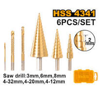  Bộ 6 Món Mũi Khoan Tháp 4- 32Mm Và Mũi Khoan Răng Cưa AKSDS2061 INGCO 