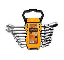  Bộ 8 Cờ Lê Miệng Vòng Lắc Léo 8- 19Mm HKSPAR1083 INGCO 
