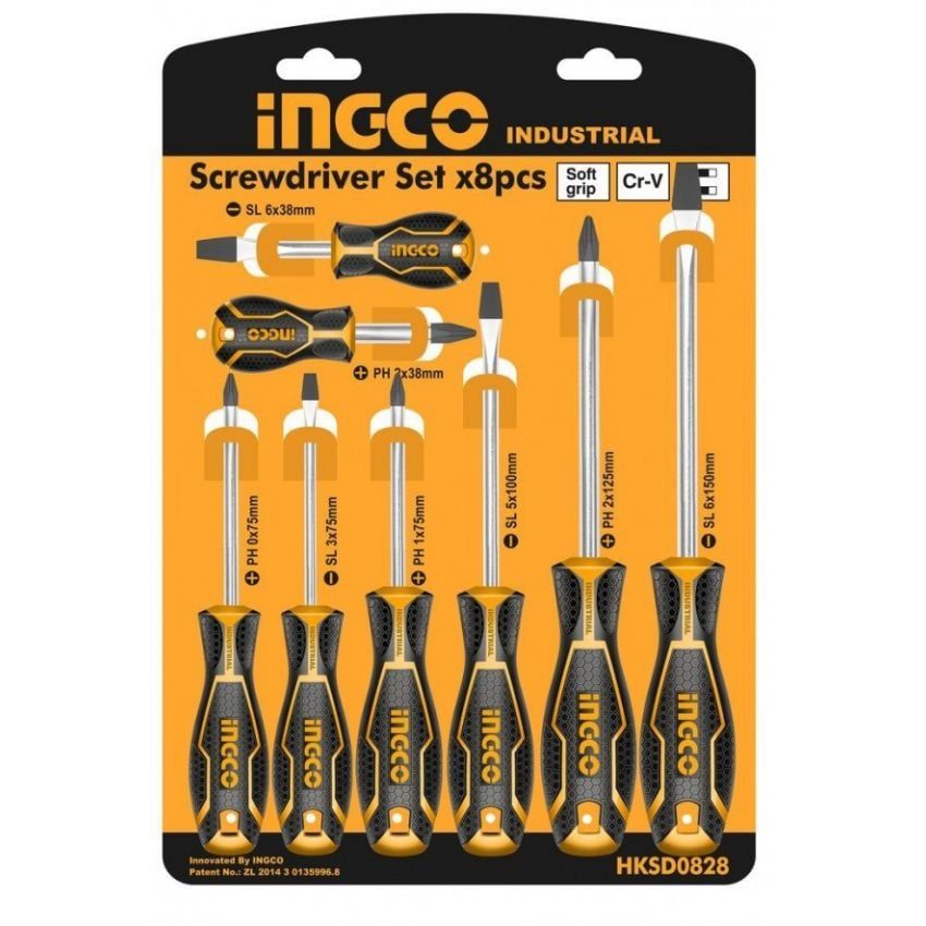  Bộ 8 tuốc nơ vít dẹp và bake đa năng INGCO HKSD0828 