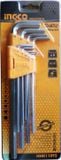  1.5-10mm Bộ 9 chìa lục giác đầu bằng INGCO HHK11092 