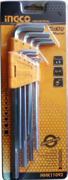  1.5-10mm Bộ 9 chìa lục giác đầu bằng INGCO HHK11092 