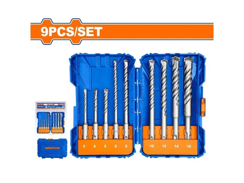  Bộ 9 Mũi Khoan Bê Tông SDS Plus WADFOW WHD6509 