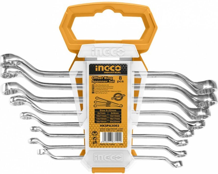  6-22mm Bộ cờ lê 2 đầu vòng 8 chi tiết INGCO HKSPA3088 