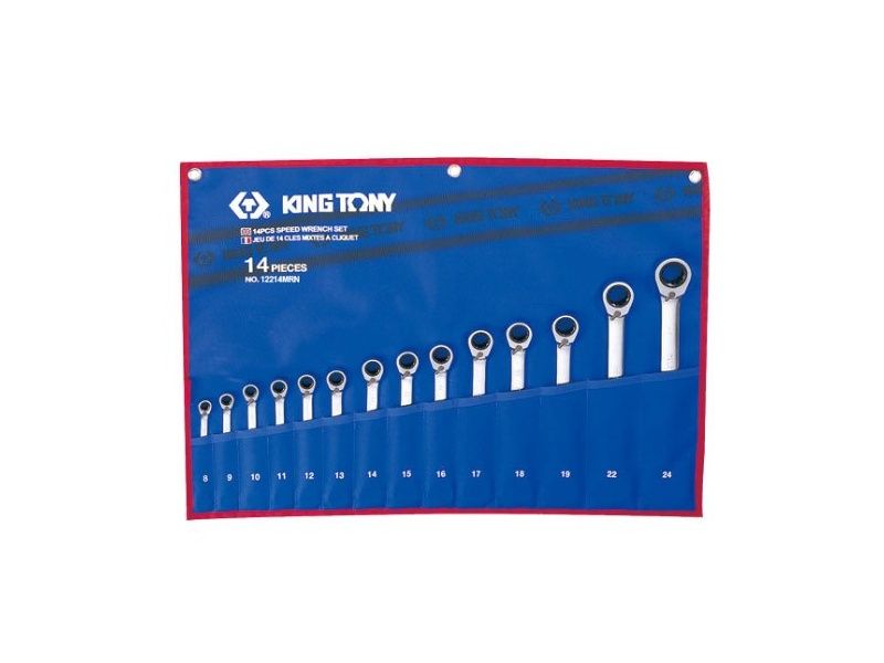  8-24mm bộ cờ lê vòng miệng 14 cái hệ mét Kingtony 12214MRN (Bỏ mẫu, đổi qua 122A14MRN) 