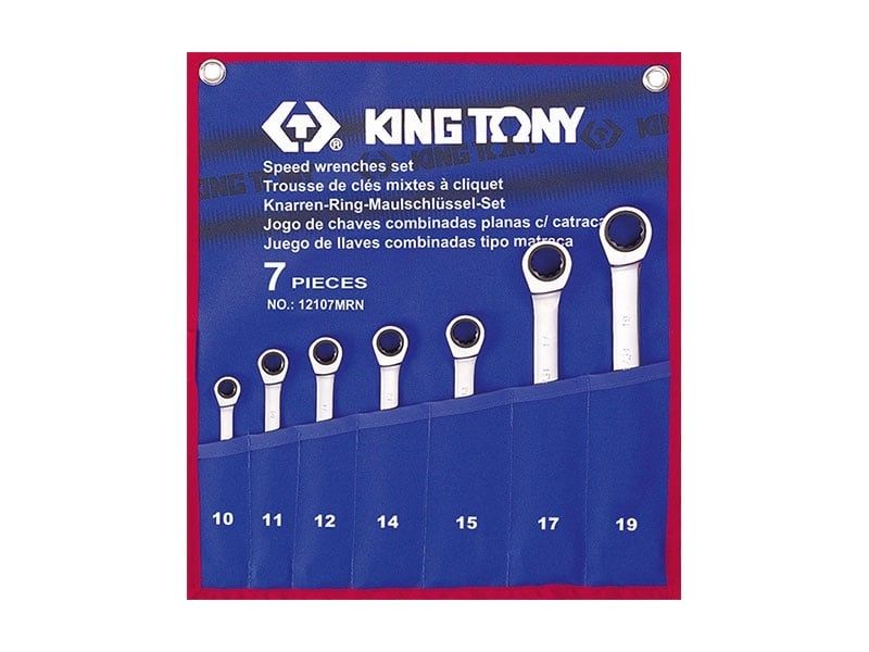  10-19mm Bộ vòng miệng tự động 7 chi tiết Kingtony 12107MRN 