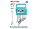  Bộ 12 cờ lê vòng miệng xoay chiều Total THT102RK5126 