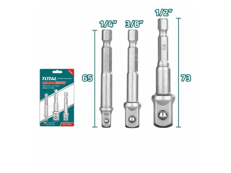  Bộ 3 đầu chuyển vặn tuýp Total TAC273651 