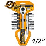  10-24mm Bộ đầu tuýp 12 cái 1/2
