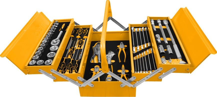  Bộ đồ nghề đựng trong hộp sắt 59 chi tiết INGCO HTCS15591 