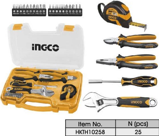  Bộ dụng cụ gia đình 25 chi tiết INGCO HKTH10258 