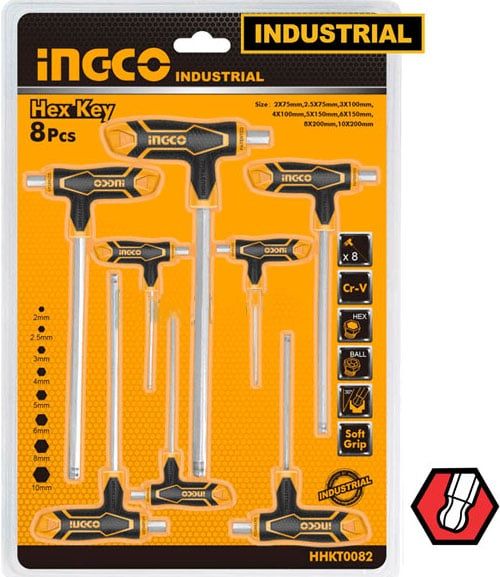  2-10mm Bộ lục giác chữ T Ingco HHKT8082 