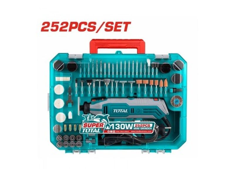  Bộ máy mài khuôn mini 130W Total TG5133261 (Kèm 251 phụ kiện) 
