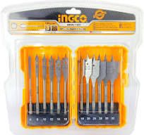  6-32mm Bộ mũi khoan gỗ đầu dẹp 12 chi tiết Ingco AKDL1201 