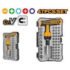  Bộ tua vít tay cầm chữ T 47 chi tiết INGCO HKSDB0478 