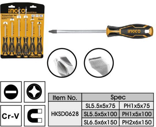  Bộ tuốc nơ vít 6 cây INGCO HKSD0628 