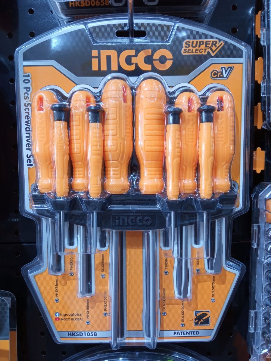  Bộ tuốc nơ vít đa năng 10 chi tiết Ingco HKSD1058 