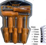  6-12mm Bộ tuốc nơ vít lục giác Ingco HKNSD0701 