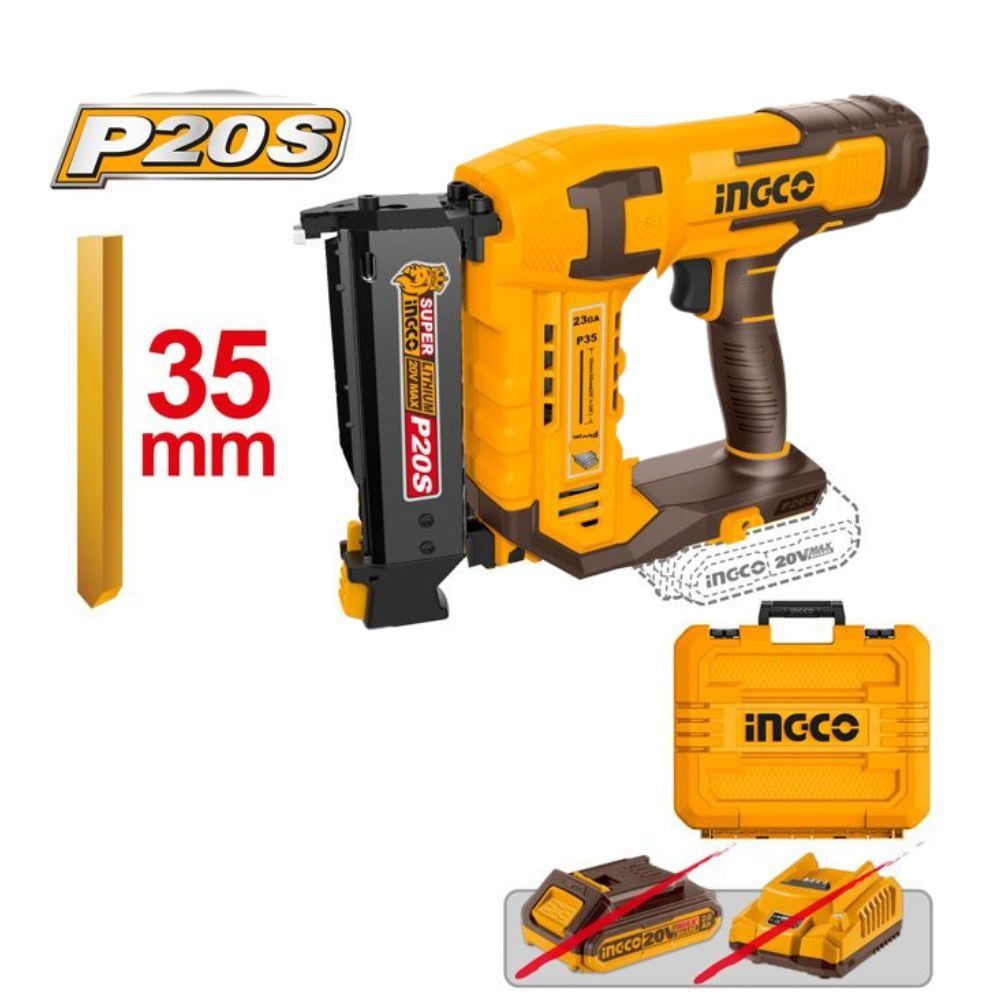  Máy bắn đinh ghim dùng pin 20V-35mm (không kèm pin và sạc) INGCO CBNLI3603 