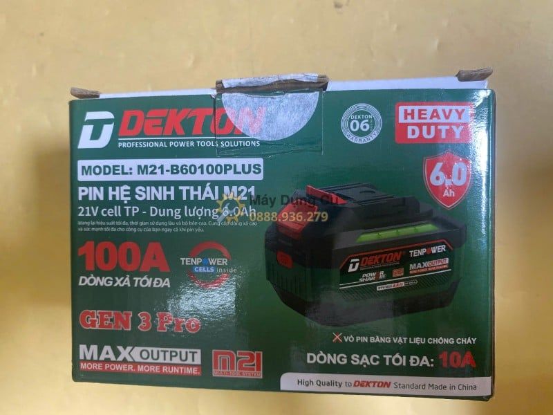  Pin Dekton 21V 6.0Ah 15cell M21-B60100Plus 