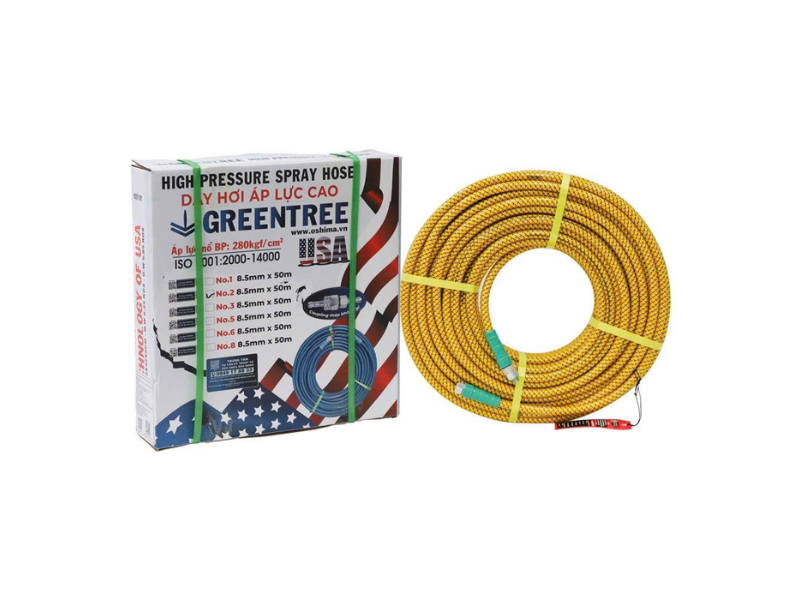  Dây Phun Áp Lực Greentree No.2 8.5mm x 50m Vàng 