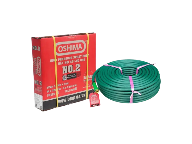  Dây Phun Áp Lực Oshima No.2 8.5mm x 50m Màu Xanh 