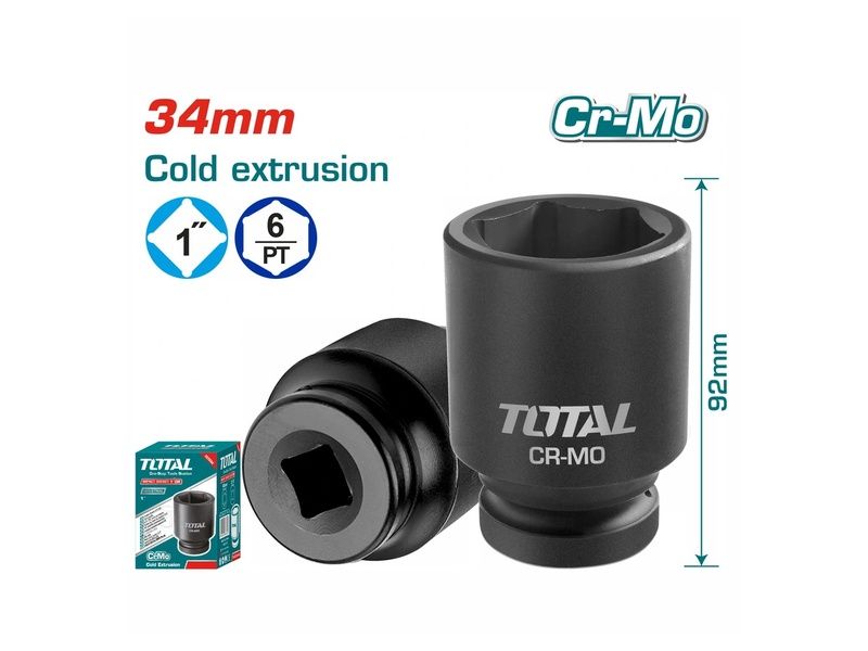  Đầu Tuýp đen Lục Giác Vuông 1 Inch 34mm Total THHISD0134L 