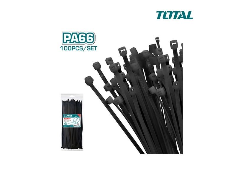  Bộ 100 dây rút nhựa đen 250x4.8mm TOTAL THTCTB25048 